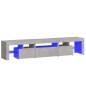 vidaXL Mueble de TV con luces LED gris hormigón 200x36,5x40 cm