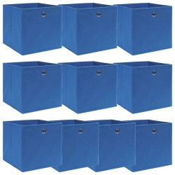 vidaXL Cajas de almacenaje 10 uds tela azul 32x32x32 cm