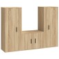 vidaXL Set de muebles para TV 3 pzas madera contrachapada roble sonoma