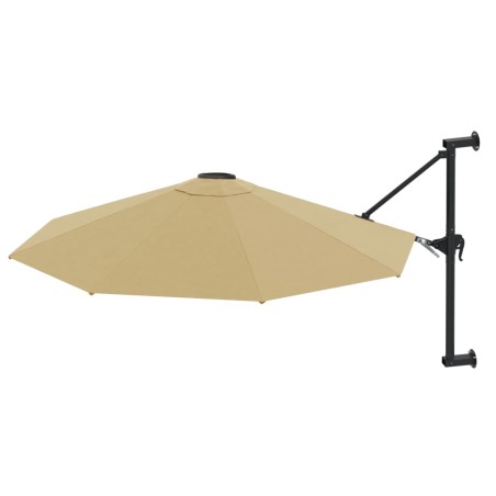 vidaXL Sombrilla de pared con barra de metal 300 cm gris topo