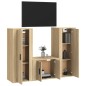 vidaXL Set de muebles para TV 3 pzas madera contrachapada roble sonoma
