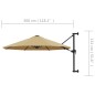vidaXL Sombrilla de pared con barra de metal 300 cm gris topo