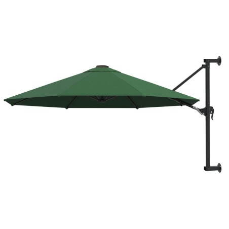 vidaXL Sombrilla de pared con barra de metal 300 cm verde
