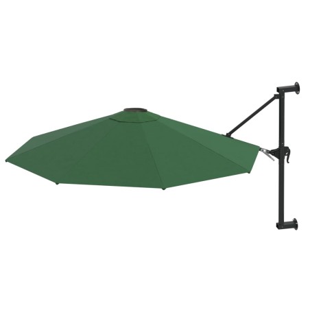 vidaXL Sombrilla de pared con barra de metal 300 cm verde