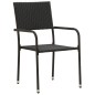 vidaXL Juego de comedor de jardín 5 piezas ratán sintético negro