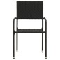 vidaXL Juego de comedor de jardín 5 piezas ratán sintético negro