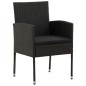 idaXL Juego de comedor de jardín 9 piezas ratán sintético negro idaXL Juego de comedor de jardín 9 piezas ratán sintético negro