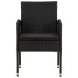 idaXL Juego de comedor de jardín 9 piezas ratán sintético negro idaXL Juego de comedor de jardín 9 piezas ratán sintético negro