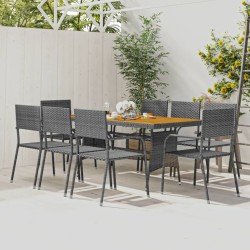 vidaXL Juego de comedor de jardín 9 piezas ratán sintético gris