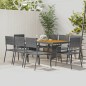 vidaXL Juego de comedor de jardín 9 piezas ratán sintético gris