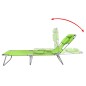 vidaXL Tumbona plegable de acero y cojín de cabeza acero verde manzana vidaXL Tumbona plegable de acero y cojín de cabeza acero verde manzana
