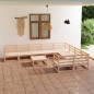 vidaXL Juego de muebles de jardín 10 piezas madera maciza de pino
