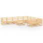 vidaXL Juego de muebles de jardín 10 piezas madera maciza de pino