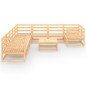 vidaXL Juego de muebles de jardín 10 piezas madera maciza de pino