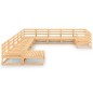 vidaXL Juego de muebles de jardín 11 piezas madera maciza de pino