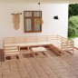 vidaXL Juego de muebles de jardín 10 piezas madera maciza de pino vidaXL Juego de muebles de jardín 10 piezas madera maciza de pino