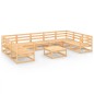 vidaXL Juego de muebles de jardín 10 piezas madera maciza de pino vidaXL Juego de muebles de jardín 10 piezas madera maciza de pino