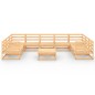 vidaXL Juego de muebles de jardín 10 piezas madera maciza de pino vidaXL Juego de muebles de jardín 10 piezas madera maciza de pino
