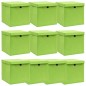 vidaXL Cajas de almacenaje con tapas 10 uds tela verde 32x32x32 cm