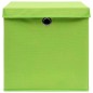 vidaXL Cajas de almacenaje con tapas 10 uds tela verde 32x32x32 cm