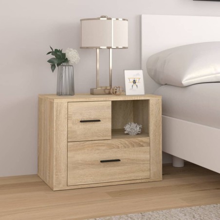 vidaXL Mesita de noche madera contrachapada roble sonoma 60x36x45 cm