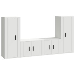 vidaXL Set de muebles para TV 4 piezas madera contrachapada blanco