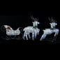 vidaXL Renos y trineo de Navidad de exterior con 100 LED plateado