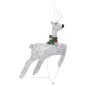 vidaXL Renos y trineo de Navidad de exterior con 100 LED plateado