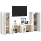 vidaXL Set de muebles para TV 4 piezas madera contrachapada blanco vidaXL Set de muebles para TV 4 piezas madera contrachapada blanco