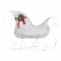 vidaXL Renos y trineo de Navidad de exterior con 100 LED plateado