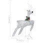 vidaXL Renos y trineo de Navidad de exterior con 100 LED plateado