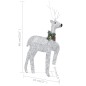 vidaXL Renos y trineo de Navidad de exterior con 100 LED plateado