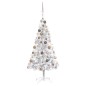 vidaXL Árbol de Navidad preiluminado con luces y bolas plateado 120 cm vidaXL Árbol de Navidad preiluminado con luces y bolas plateado 120 cm