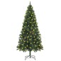 vidaXL Árbol de Navidad artificial iluminado con luces y piñas 180 cm vidaXL Árbol de Navidad artificial iluminado con luces y piñas 180 cm