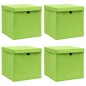 vidaXL Cajas de almacenaje con tapas 4 uds tela verde 32x32x32 cm vidaXL Cajas de almacenaje con tapas 4 uds tela verde 32x32x32 cm
