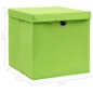 vidaXL Cajas de almacenaje con tapas 4 uds tela verde 32x32x32 cm vidaXL Cajas de almacenaje con tapas 4 uds tela verde 32x32x32 cm