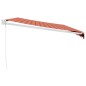 vidaXL Toldo retráctil aluminio y tela naranja y marrón 5x3 m vidaXL Toldo retráctil aluminio y tela naranja y marrón 5x3 m