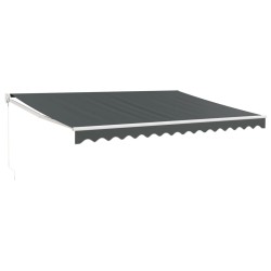 vidaXL Toldo retráctil aluminio y tela gris antracita 4,5x3 m