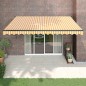 vidaXL Toldo retráctil aluminio y tela amarillo y blanco 4x3 m vidaXL Toldo retráctil aluminio y tela amarillo y blanco 4x3 m