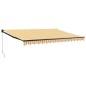 vidaXL Toldo retráctil aluminio y tela amarillo y blanco 4x3 m vidaXL Toldo retráctil aluminio y tela amarillo y blanco 4x3 m