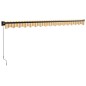 vidaXL Toldo retráctil aluminio y tela amarillo y blanco 4x3 m vidaXL Toldo retráctil aluminio y tela amarillo y blanco 4x3 m