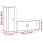 vidaXL Set de muebles de TV 2 pzas madera contrachapada roble ahumado