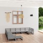 vidaXL Juego de muebles de jardín 11 piezas madera maciza de pino vidaXL Juego de muebles de jardín 11 piezas madera maciza de pino