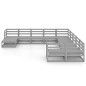vidaXL Juego de muebles de jardín 11 piezas madera maciza de pino vidaXL Juego de muebles de jardín 11 piezas madera maciza de pino