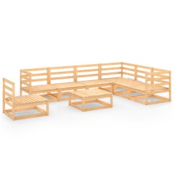 vidaXL Juego de muebles de jardín 8 piezas madera maciza de pino