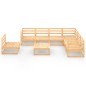 vidaXL Juego de muebles de jardín 8 piezas madera maciza de pino vidaXL Juego de muebles de jardín 8 piezas madera maciza de pino
