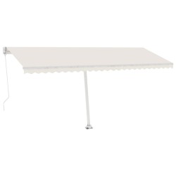 vidaXL Toldo de pie retráctil manual color crema 500x300 cm