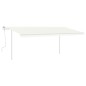 vidaXL Toldo manual retráctil con postes color crema 5x3 m vidaXL Toldo manual retráctil con postes color crema 5x3 m