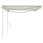 vidaXL Toldo manual retráctil con postes color crema 5x3 m vidaXL Toldo manual retráctil con postes color crema 5x3 m