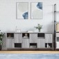 vidaXL Aparadores 3 uds madera contrachapada gris Sonoma vidaXL Aparadores 3 uds madera contrachapada gris Sonoma